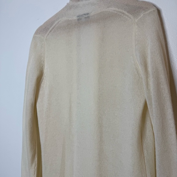 New White + Warren 100% Cashmere Trapeze Cardigan in Pearl White size small - Picture 13 of 13
